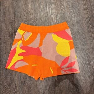 Colorful Orange and Yellow Women's Shorts
